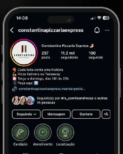 Perfil do Instagram da Constantina Pizzaria Express